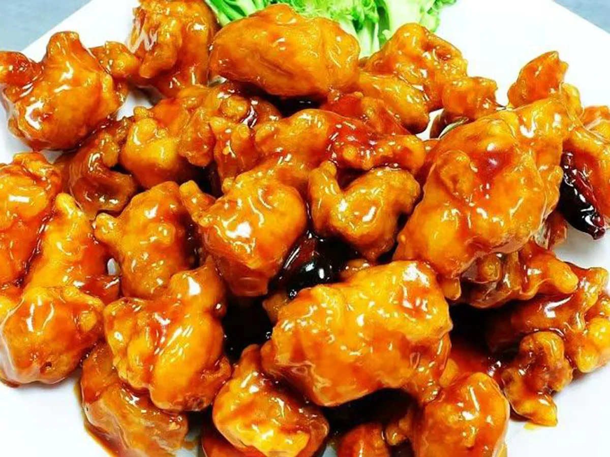 General Tso's chicken with tangy sweet sauce at Joy Chalet Cuisine, an Asian Restaurant in Warrington